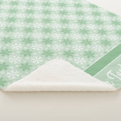 Couverture Sherpa Motif de flocon blanc vert et blanc d'hiver (3/4)