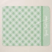 Couverture Sherpa Motif de flocon blanc vert et blanc d'hiver (Devant (Horizontal))