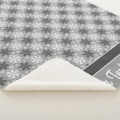 Couverture Sherpa Motif de Flocon de neige blanc gris clair (3/4)