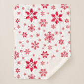 Couverture Sherpa Motif de flocon de neige, Flammes de neige rouges, (Devant)
