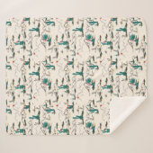 Couverture Sherpa Motif de floraison de Succulents (Devant (Horizontal))