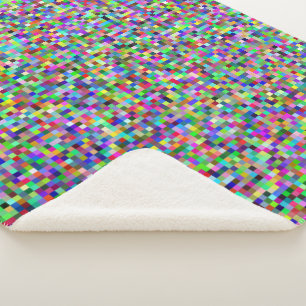 Couverture Sherpa Motif de fond de carrés de pixels colorés