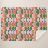 Couverture Sherpa Motif de formes géométriques roses et vertes (Devant (Horizontal))