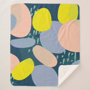 Couverture Sherpa motif de formes géométriques sans couture et ten