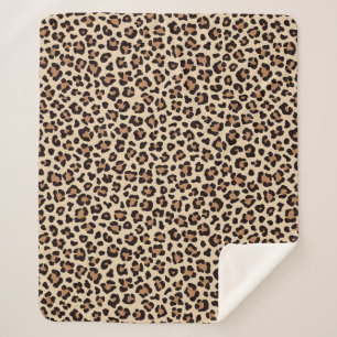 Couverture Sherpa Motif de fourrure léopard
