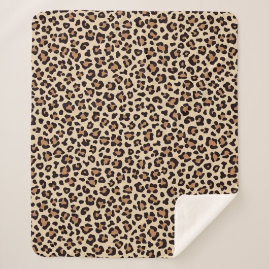 Couverture Sherpa Motif de fourrure léopard (Devant)