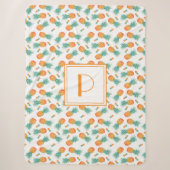 Couverture Sherpa Motif de fruit ananas monogramme moderne (Devant)