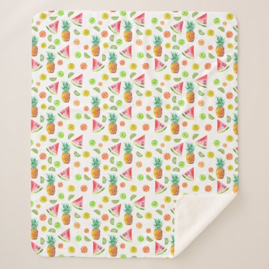 Couverture Sherpa Motif de fruit glacé d'aquarelle (Devant)