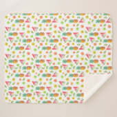 Couverture Sherpa Motif de fruit glacé d'aquarelle (Devant (Horizontal))