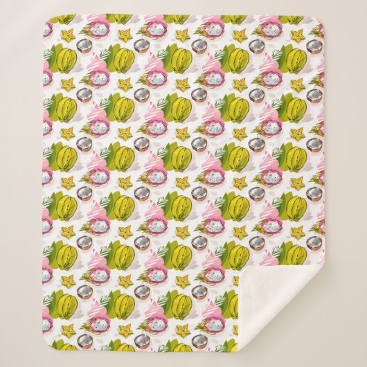 Couverture Sherpa Motif de fruit texturisé par carte blanche (Devant)