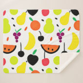 Couverture Sherpa Motif de fruits de néon à lueur tropicale (Devant (Horizontal))