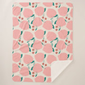 Couverture Sherpa Motif de fruits de pêches et cerises rouges (Devant)