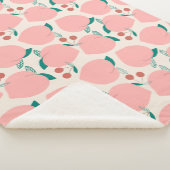 Couverture Sherpa Motif de fruits de pêches et cerises rouges (3/4)