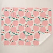 Couverture Sherpa Motif de fruits de pêches et cerises rouges (Devant (Horizontal))