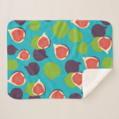 Couverture Sherpa Motif de fruits d'été à la fibre méditerranéenne (Devant (Horizontal))