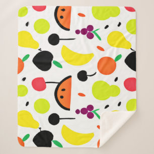 Couverture Sherpa Motif de fruits néon Tropical Glow