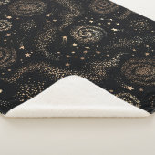 Couverture Sherpa Motif de galaxie Gold Star Constellation (3/4)