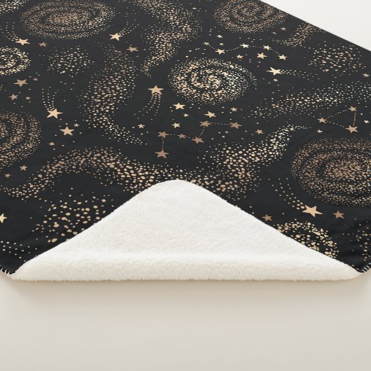 Couverture Sherpa Motif de galaxie Gold Star Constellation (3/4)