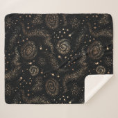 Couverture Sherpa Motif de galaxie Gold Star Constellation (Devant (Horizontal))