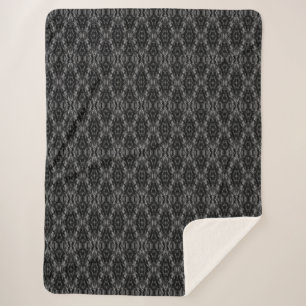 Couverture Sherpa Motif de géométrie abstraite gris noir