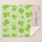 Couverture Sherpa Motif de grenouille, Grenouille verte, Prince de g (Devant (Horizontal))