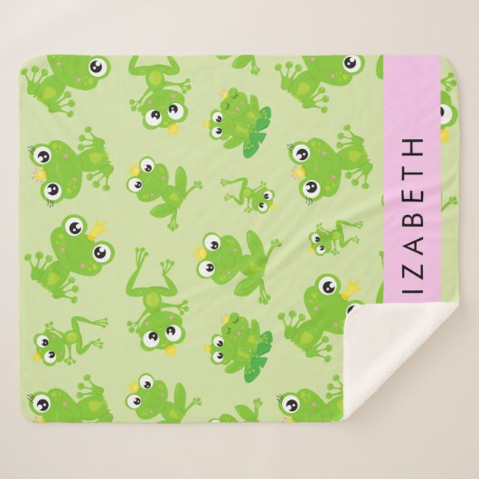 Couverture Sherpa Motif de grenouille, Grenouille verte, Prince de g (Devant (Horizontal))