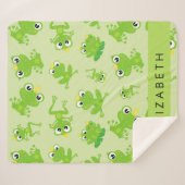 Couverture Sherpa Motif de grenouille, Grenouille verte, Prince de g (Devant (Horizontal))