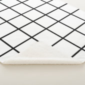 Couverture Sherpa Motif de grille blanc noir (3/4)