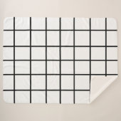 Couverture Sherpa Motif de grille blanc noir (Devant (Horizontal))