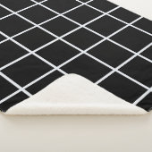 Couverture Sherpa Motif de grille noir blanc (3/4)