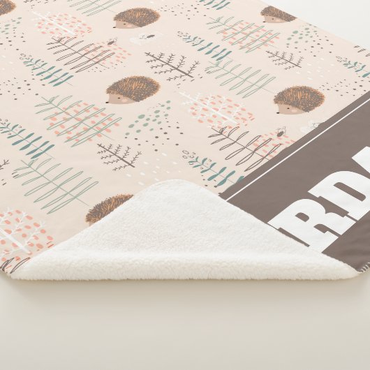 Couverture Sherpa Motif de hérisson de bois mignon (3/4)