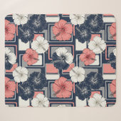 Couverture Sherpa Motif de Hibiscus Tropical Côtier (4) (Devant (Horizontal))
