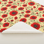 Couverture Sherpa Motif de jardin de pavot fleuri pour le confort de (3/4)