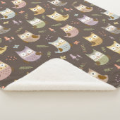 Couverture Sherpa Motif de la Chouette des bois, Enfants Brown (3/4)