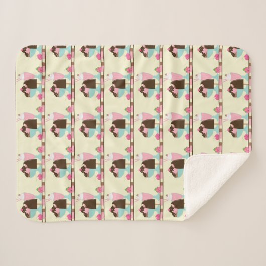 Couverture Sherpa Motif de la crème glacée douce (Devant (Horizontal))