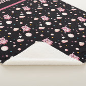 Couverture Sherpa Motif de la lune de Chouette rose (3/4)