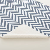 Couverture Sherpa Motif de la Marine bleu géométrique Herringbone (3/4)