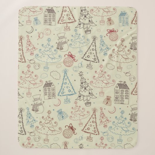 Couverture Sherpa Motif de la nouvelle année (Devant)