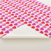 Couverture Sherpa Motif de la Saint-Valentin Cœurs Fuchsia Rose Roug (3/4)