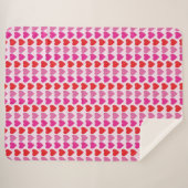 Couverture Sherpa Motif de la Saint-Valentin Cœurs Fuchsia Rose Roug (Devant (Horizontal))