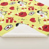 Couverture Sherpa Motif de la Saint Valentin sur le jaune (3/4)