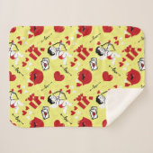 Couverture Sherpa Motif de la Saint Valentin sur le jaune (Devant (Horizontal))