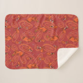 Couverture Sherpa Motif de la vache et du poulet rouge (Devant (Horizontal))