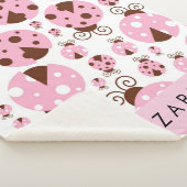 Couverture Sherpa Motif De Ladybugs, Ladybugs Rose, Votre Nom (3/4)