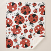 Couverture Sherpa Motif De Ladybugs, Mignons Ladybugs, Red Ladybugs (Devant)