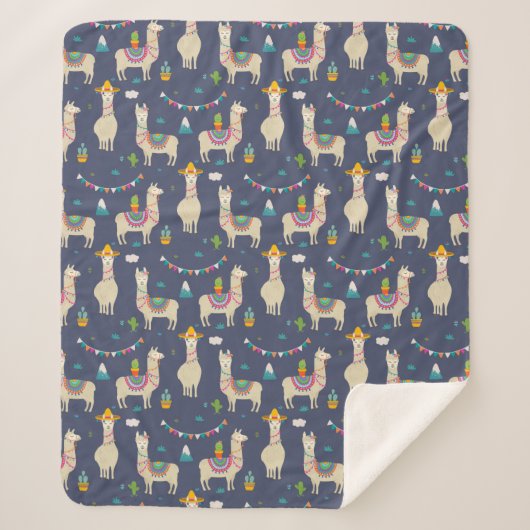 Couverture Sherpa Motif de lama de célébration (Devant)