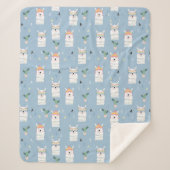 Couverture Sherpa Motif de lama de lunettes de soleil d'arc-en-ciel (Devant)