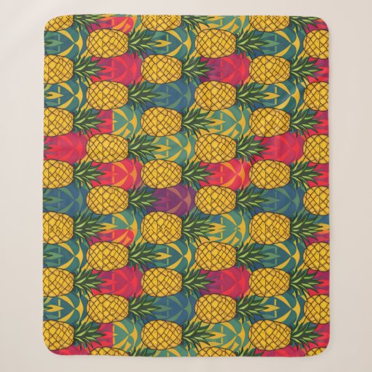 Couverture Sherpa Motif de l'ananas  (Devant)