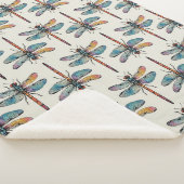 Couverture Sherpa Motif de libellule coloré (3/4)