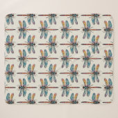 Couverture Sherpa Motif de libellule coloré (Devant (Horizontal))